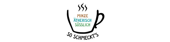 Grafik von der Sensoriktasse mit Minze, ätherisch und süßlich. | © SONNENTOR