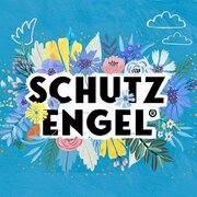 Illustration mit buntem, blumigem Hintergrund in blau mit der Aufschrift Schutzengel | © SONNENTOR