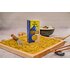 Easy Goreng spice loose and in a pack with a window and illustration of a blue monkey eating noodles from a key, on a light green background with the words: ‘For fried rice and noodles’.